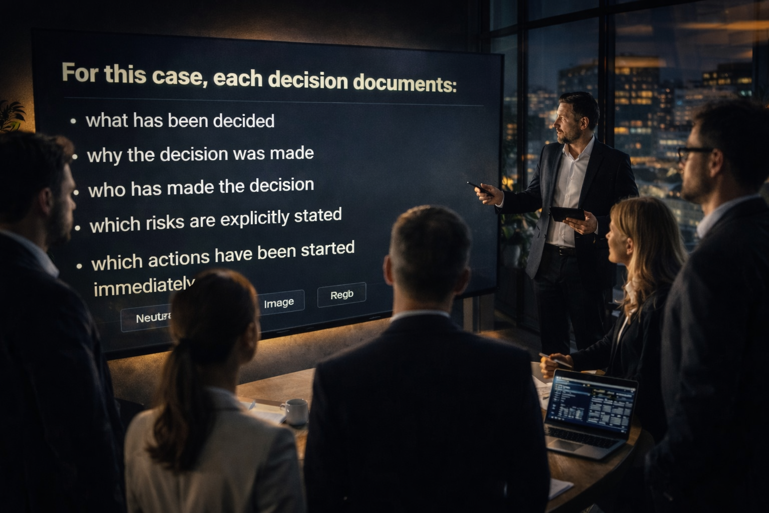 Decision-making with evidence on screen